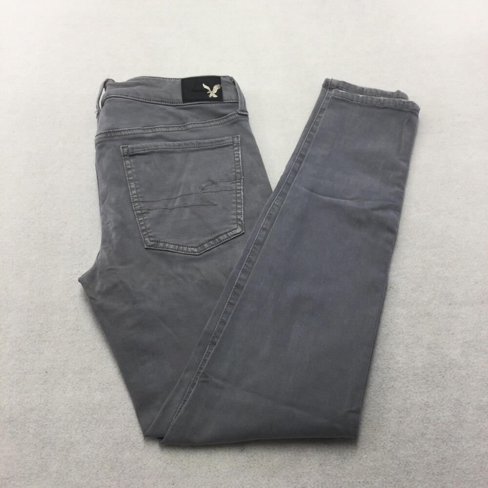 American Eagle Outfitters Jegging Jeans Womens 6 Charcoal Wash Stretch Mid Rise